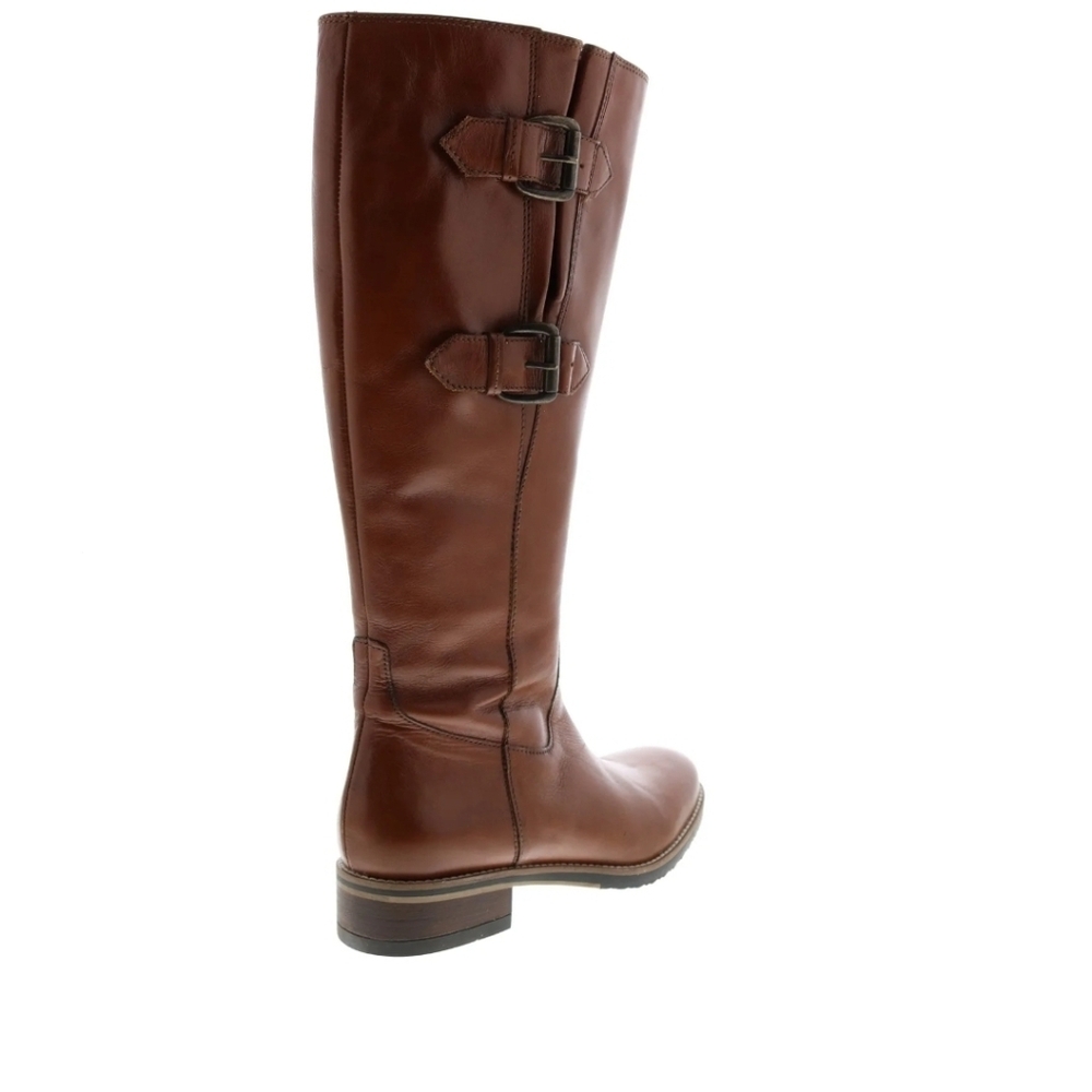 Clarks Tamro Spice Brown Leather Zipper Knee High NIB Boots Size 7 - Picture 8 of 16